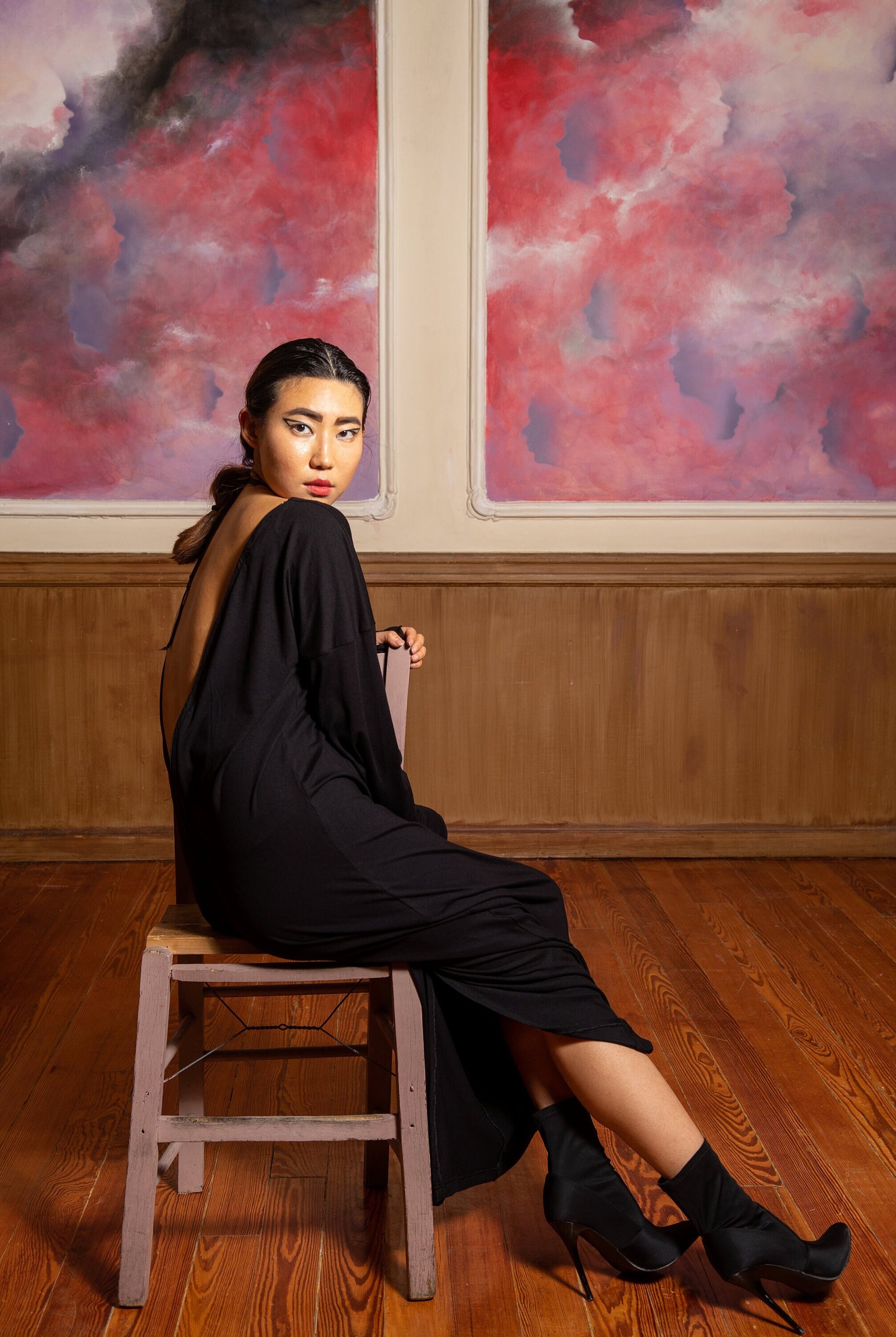 Osaka Black dress with zipper in the back